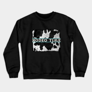 Rodeo Time Cowhide Print Crewneck Sweatshirt